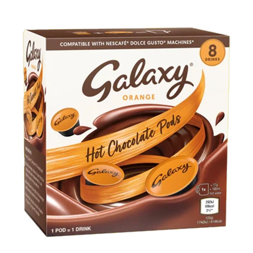 Galaxy Orange Hot Chocolate Pods For Nestle Nescafe Dolce Gusto Machines