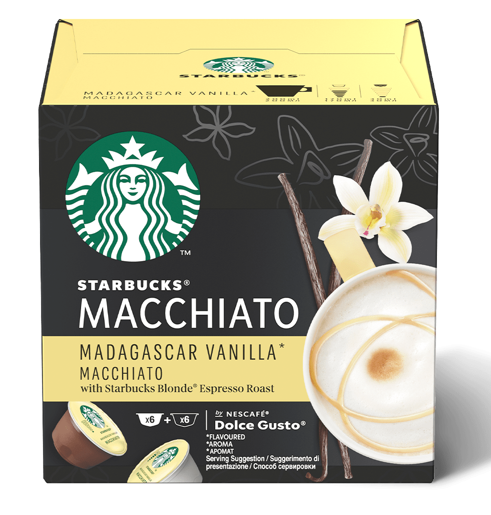 STARBUCKS CARAMEL MACCHIATO Dolce Gusto Compatible Coffee Capsules Pods Box  